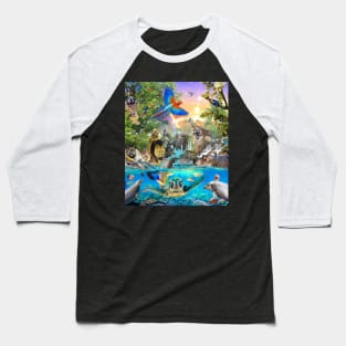 Underwater African Animal Animals Scene Baseball T-Shirt